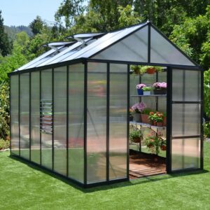 Palram 8 x 12 GLORY (Dark Grey) Premium Greenhouse