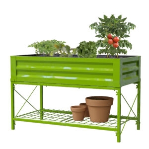 Panacea Stand Up Metal Raised Garden Planter with Liner (Moss Green)