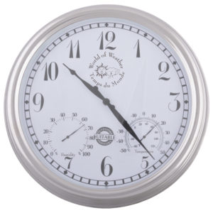 Fallen Fruits Wall Clock & Weather Station Cream (Numerical)