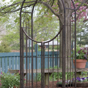 Panacea Arched Top Garden Arch with Gate (Brushed Bronze)