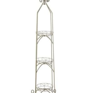 Panacea Scroll Top 3 Tier Plant Stand (Antique Willow)