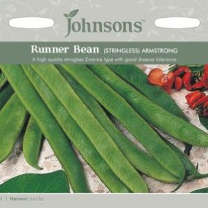 Johnsons Runner Bean Armstrong Stringless Seeds