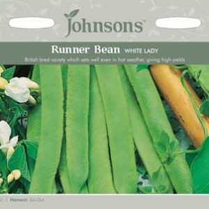 Johnsons Runner Bean White Lady Seeds