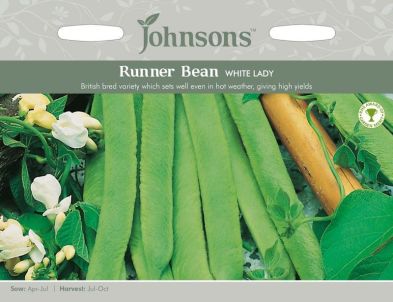 Johnsons Runner Bean White Lady Seeds
