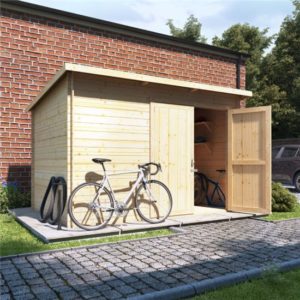 10 x 8 BillyOh Pent Log Cabin Windowless Heavy Duty Bike Store Range - 19mm