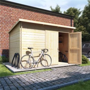 10 x 8 BillyOh Pent Log Cabin Windowless Heavy Duty Bike Store Range - 28mm