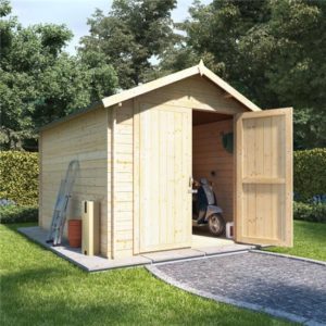 10 x 8 log cabin BillyOh Heavy Duty Apex Windowless Log Cabin Store - 28mm
