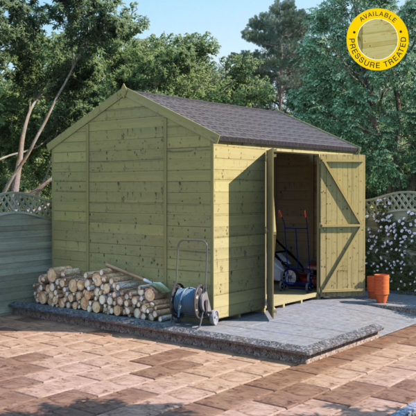 10x8 Pressure Treated T&G Shed - BillyOh Expert Reverse Workshop Windowless