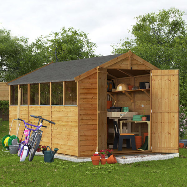 12x8 Keeper Overlap Apex Wooden Shed - Windowed BillyOh