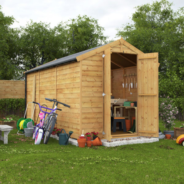 12x8 Keeper Overlap Apex Wooden Shed - Windowless BillyOh