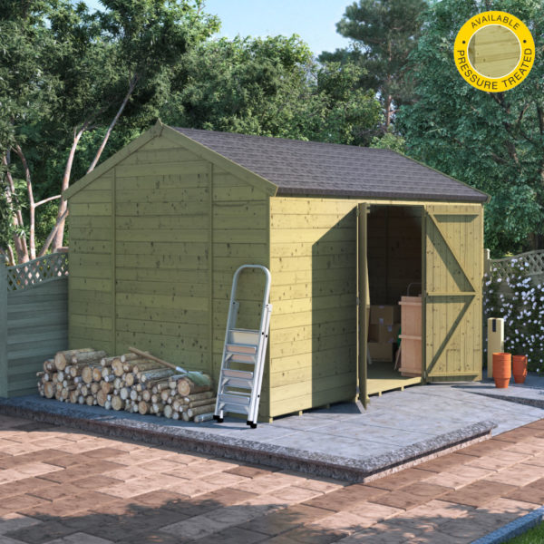 12x8 Pressure Treated T&G Shed - BillyOh Expert Reverse Workshop Windowless