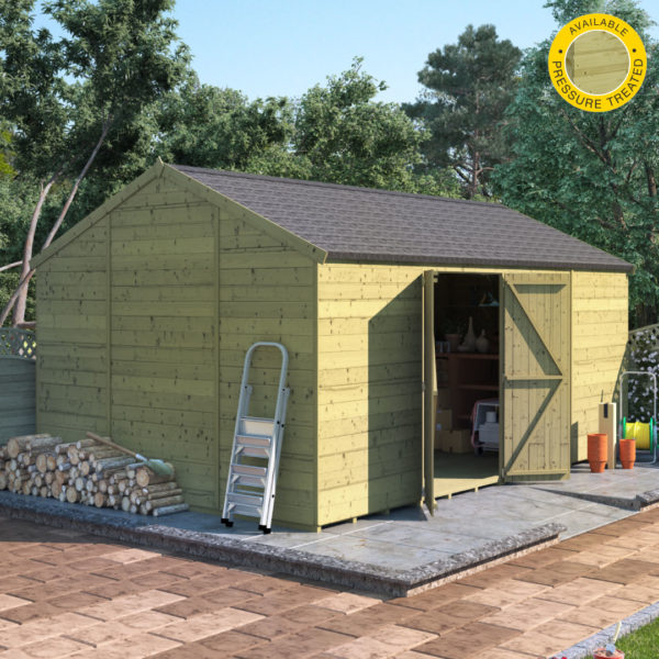 16x10 Pressure Treated T&G Shed - BillyOh Expert Reverse Workshop Windowless