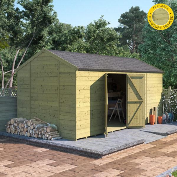 16x8 Pressure Treated T&G Shed - BillyOh Expert Reverse Workshop Windowless