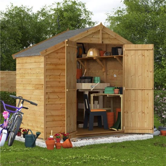 4x8 Keeper Overlap Apex Wooden Shed - Windowless BillyOh