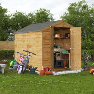 8x6 Keeper Overlap Apex Wooden Shed - PT Windowless BillyOh
