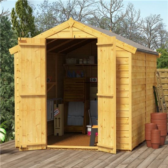 8x6 Keeper Overlap Apex Wooden Shed - Windowless BillyOh