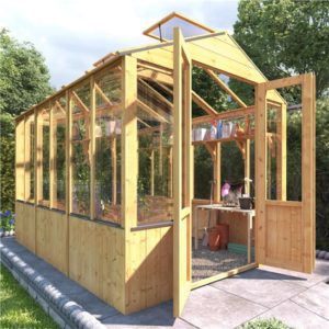 BillyOh 4000 Lincoln Wooden Clear Wall Greenhouse with Opening Roof Vent - 9 x 6 Lincoln Wooden Greenhouse