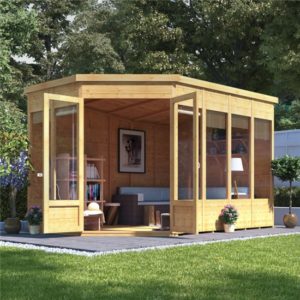 BillyOh Renna Tongue and Groove Corner Summerhouse - 11x7 Doors on Left