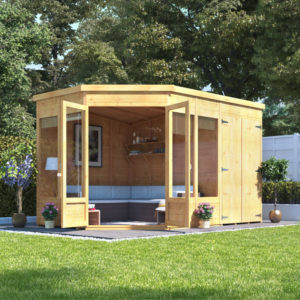 Penton Corner Summerhouse with Side Store - 11x7 T&G Summerhouse Store on right - BillyOh