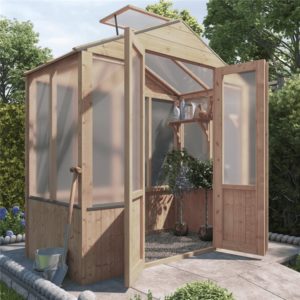 BillyOh 4000 Lincoln Wooden Polycarbonate Greenhouse with Opening Roof Vent - PT-3 x 6