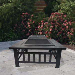 BillyOh Phoenix 3 in 1 Square Metal Fire Pit, BBQ Grill and Ice Pit - Metal Fire Pit