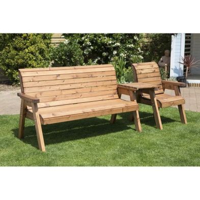 Charles Taylor 4 Seat Garden Bench - Green Cushions