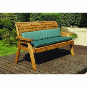 Charles Taylor Winchester 3 Seat Garden Bench - Green Cushions