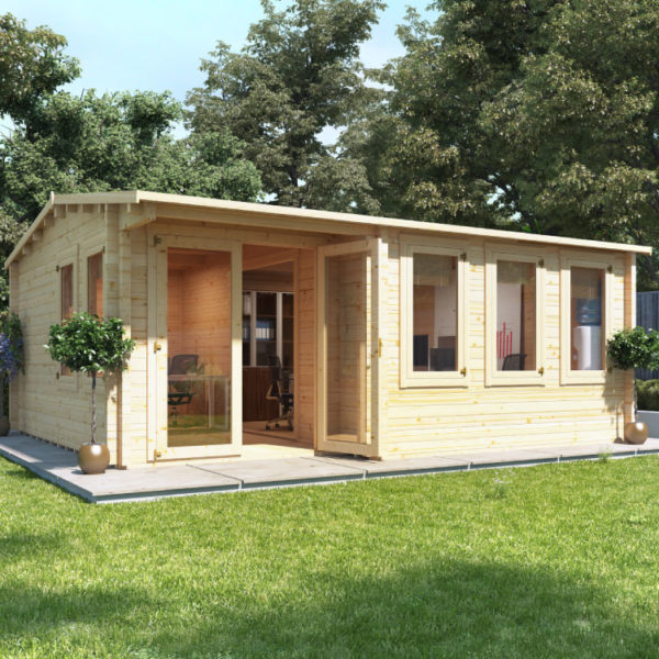 Kent Garden Office - PT BillyOh Log Cabin - 4m x 3m - 28mm