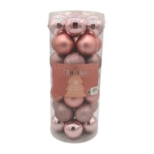 35 Christmas Baubles 6cm - Blush Pink
