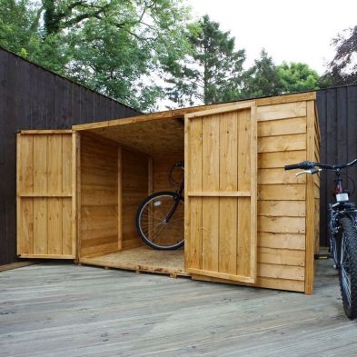 Mercia 4 x 6 Double Door Overlap Pent Bike Shed - Windowless