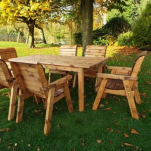 Charles Taylor 6 Seat Rectangular Table Chairs Scandinavian Redwood Garden Furniture