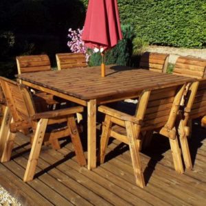 Charles Taylor 8 Seat Deluxe Chair Scandinavian Redwood Square Garden Furniture