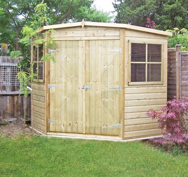 Shire 8 x 8 Shiplap Tongue and Groove Pressure Treated Garden Corner Shed