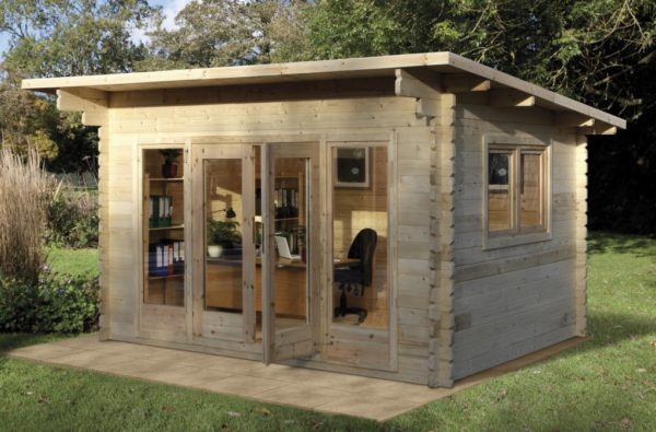 Forest Garden Melbury 4.0m x 3.0m Pent Double Glazed Log Cabin (24kg Polyester Felt With Underlay)