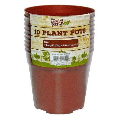 10 Pack Growing Patch 4 Inch Plant Pots
