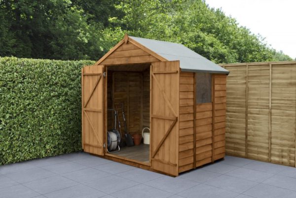 Forest Garden Apex Overlap Dipped 7x5 Wooden Garden Shed With Double Door (Installation Included)