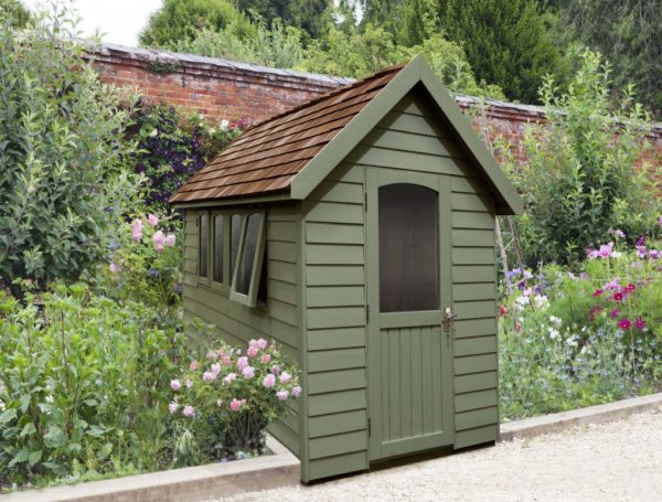 Forest Garden Apex Overlap Redwood Lap Forest Retreat 8x5 Wooden Garden Shed (Moss Green / Installation Included)