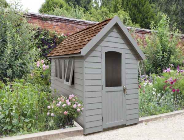 Forest Garden Apex Overlap Redwood Lap Forest Retreat 8x5 Wooden Garden Shed (Pebble Grey / Installation Included)