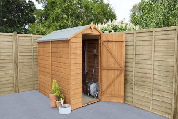 Forest Garden Apex Shiplap Dipped 6x4 Wooden Garden Shed (No Window / Installation Included)