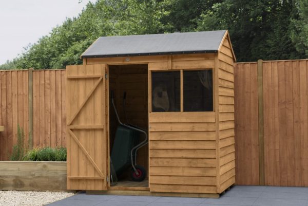 Forest Garden Reverse Apex Overlap Dipped 6 x 4 Wooden Garden Shed (Installation Included)