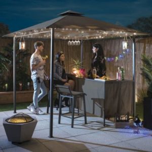 Newmarket Garden Gazebo by Croft with a 2.45 x 2.45m Charcoal Canopy