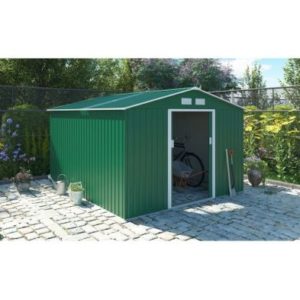 Premium Oxford Garden Metal Shed by Royalcraft - Green 2.8 x 3.2M