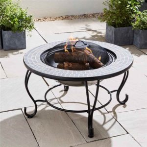 BillyOh 4 in 1 Fire Pit, BBQ Grill, Ice Cooler, & Round Ceramic Table - 4 in 1 Round Ceramic Table, Fire Pit, BBQ Grill & Ice Cooler