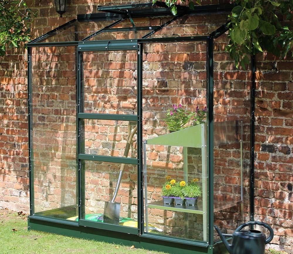 Halls Wall Garden (4/6ft Wide)-[Width:6ft]-[Finish:Green]-[Length:2ft]-[Glazing:Horticultural Glass]-[Base:No]