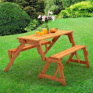 Modbury Two in One Convertible Garden Bench and Picnic Table - Modbury Two in One Convertible Garden Bench and Picnic Table
