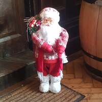2ft (60cm) Traditional Standing Santa Father Christmas Figure with Lantern and Sack