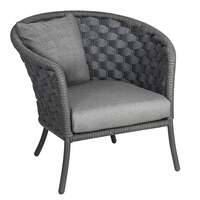Alexander Rose Cordial Wide Rope Curved Top Lounge Chair Dark Grey