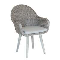 Alexander Rose Old England Brushed Acacia Woven Bucket Chair with Cushion
