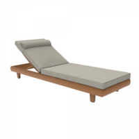 Alexander Rose Outdoor Sorrento Teak Adjustable Sunbed with Cushion, Agora Bruma Nuez