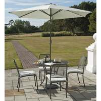 Alexander Rose Portofino 4 Seater Metal Garden Furniture Set with Round Table & Side Chairs, Set only